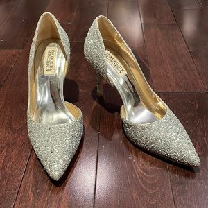 (NWOT) Badgley Mischka pointed heels - US5.5 glitter wedding shoes